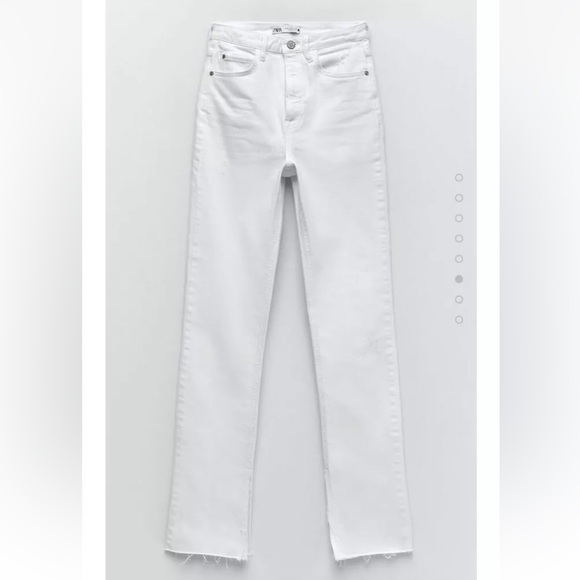 Zara White Straight Leg Jeans with High-Rise Waist size 6. - Picture 1 of 15